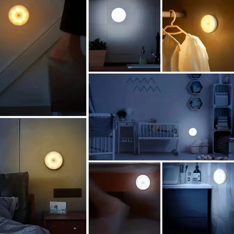 1pc Motion Sensor Night Light - Wireless LED Detector Lamp for Bedroom, Staircase, Closet