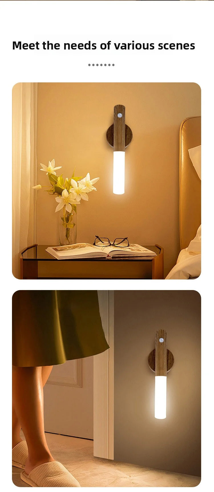 LED Night Light USB Charging Intelligent Human Induction For Bedside Cabinet Home Wardrobe Lighting Motion Sensor Light Led Lamp