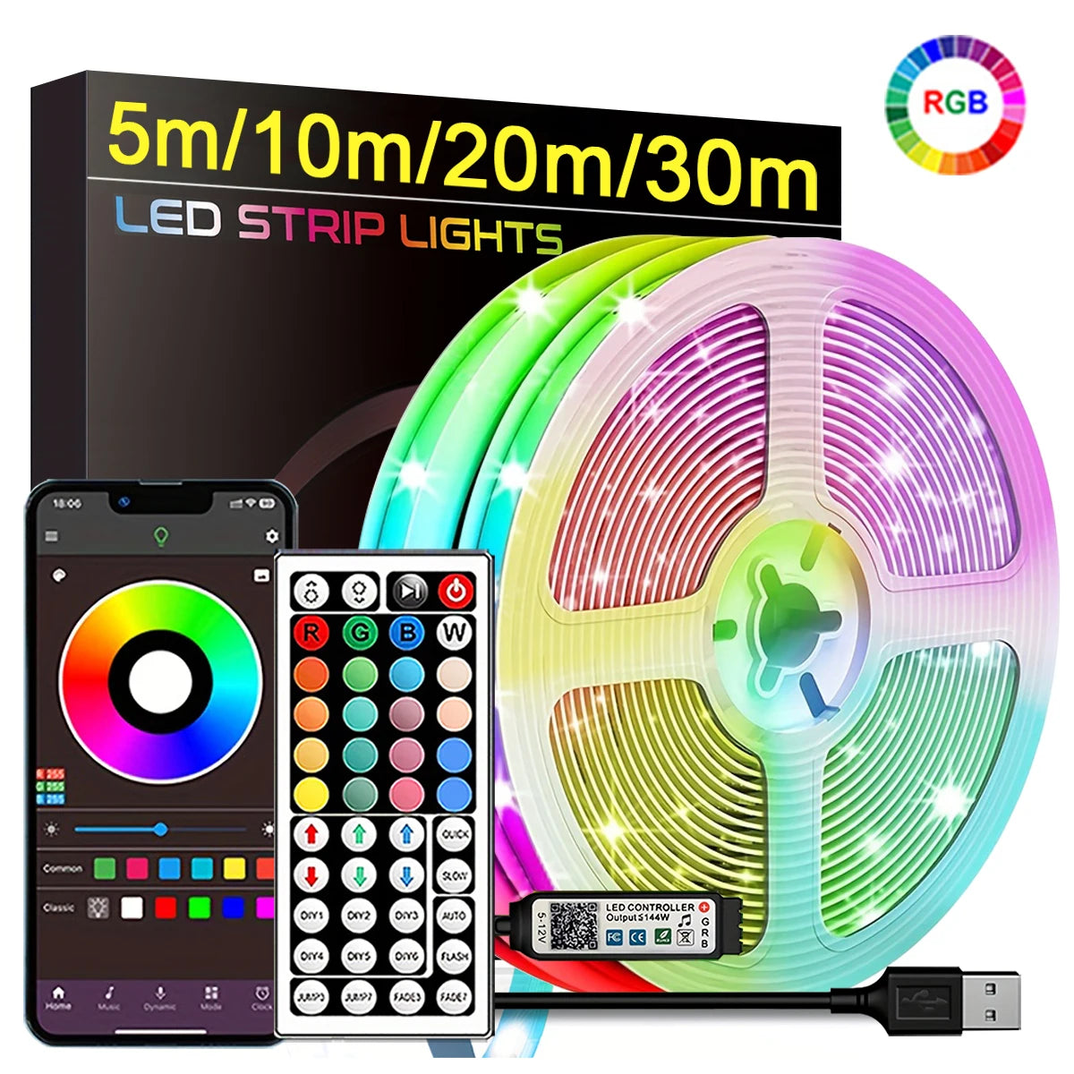 Led Strip Lights 5m 10m 20m 30m Led Room Light with APP Control