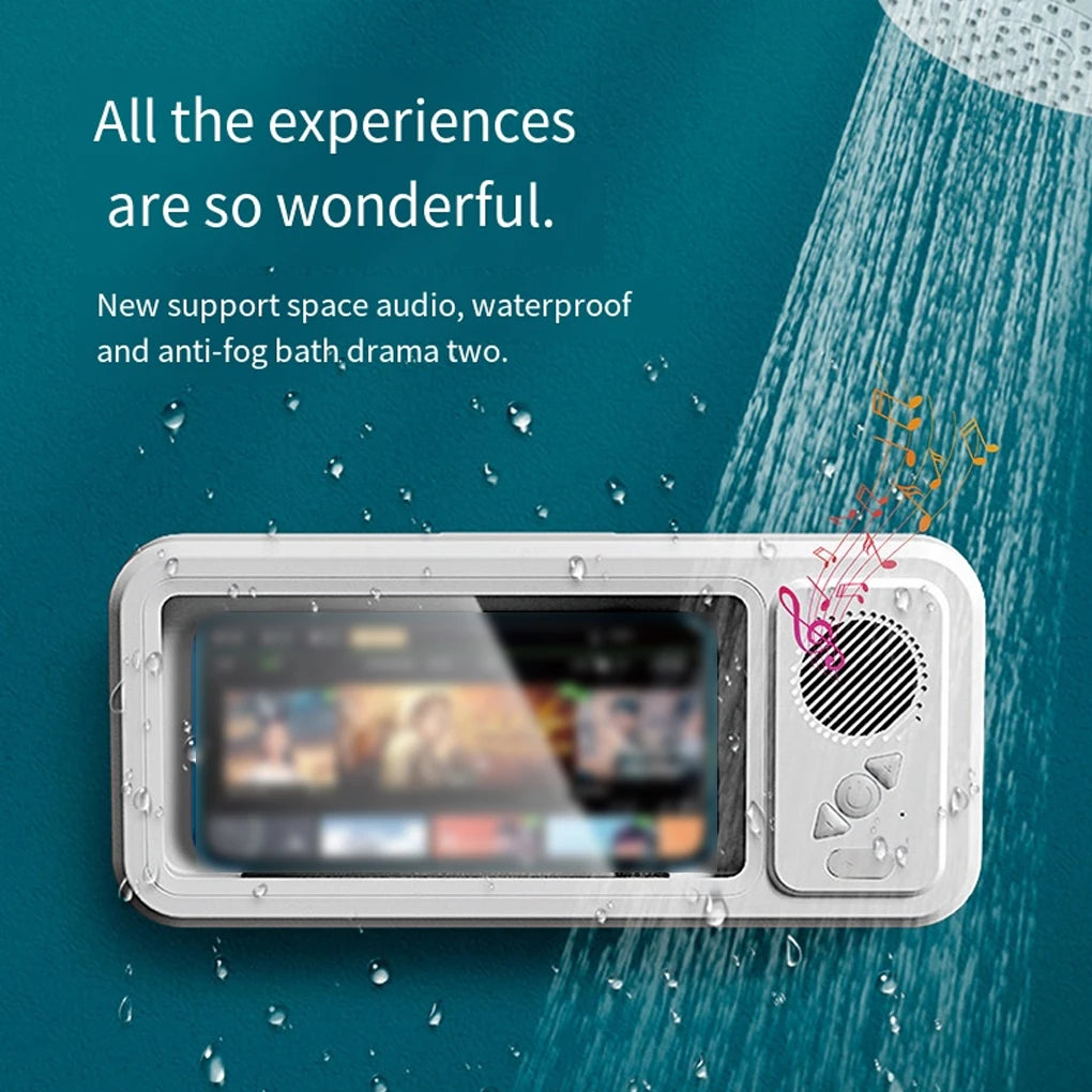 Waterproof Shower Phone Holder, Bluetooth Speaker