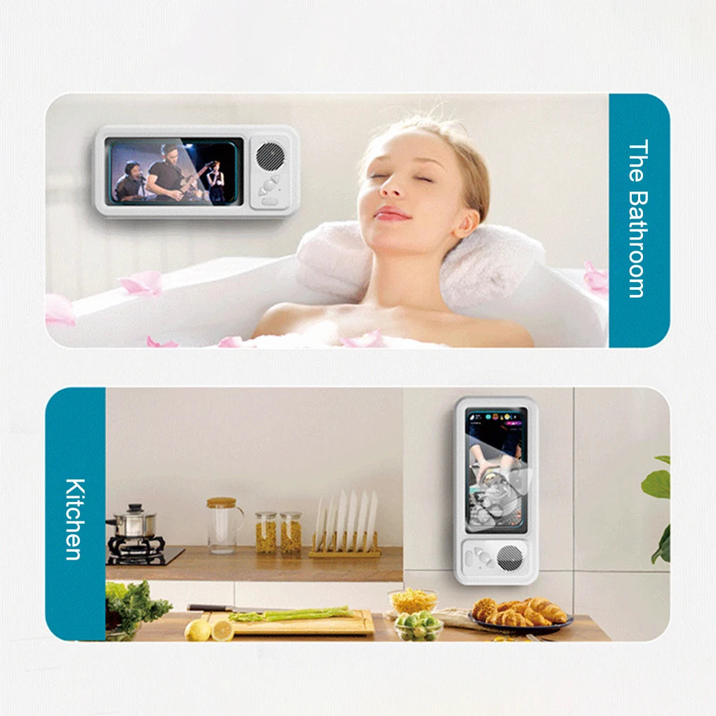 Waterproof Shower Phone Holder, Bluetooth Speaker