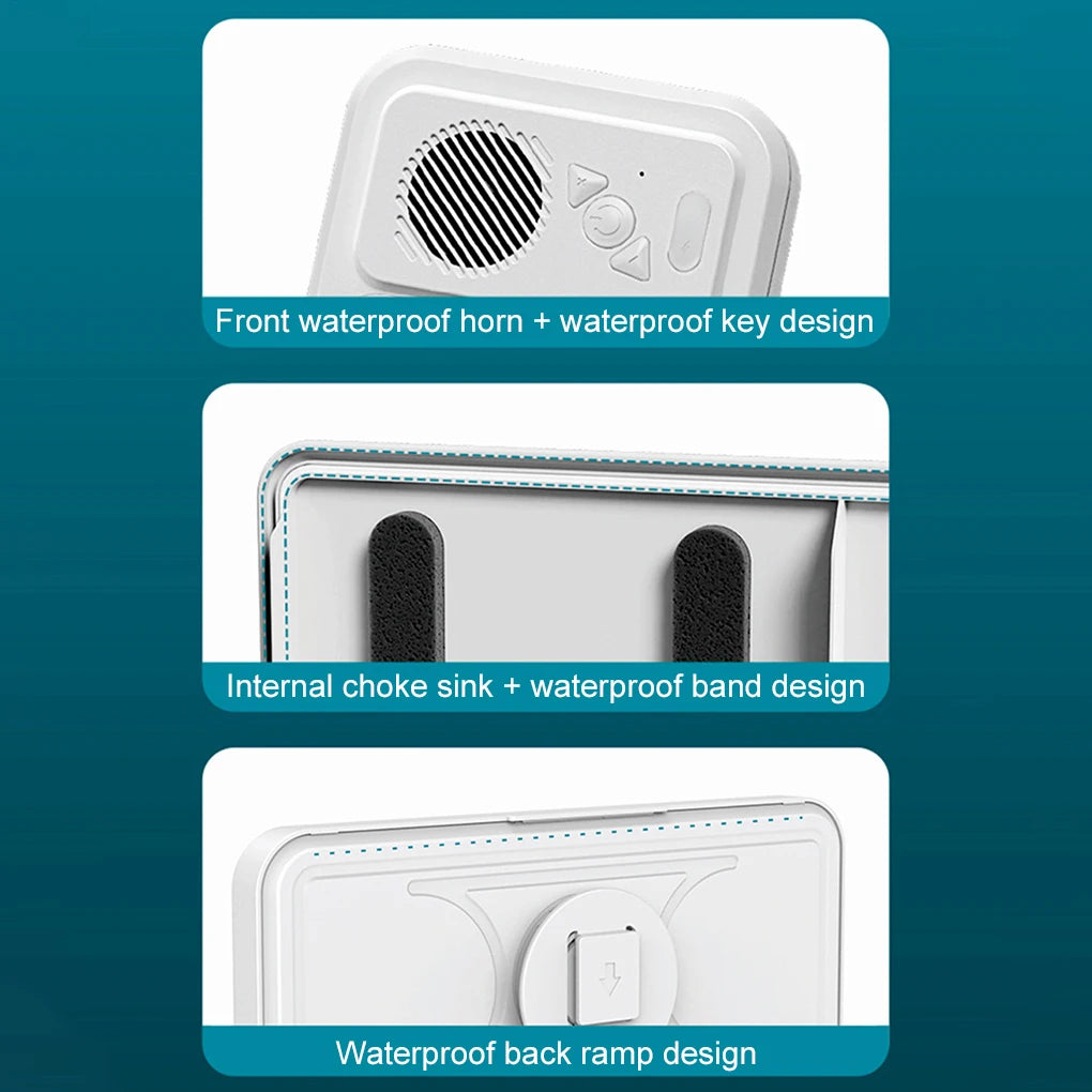 Waterproof Shower Phone Holder, Bluetooth Speaker