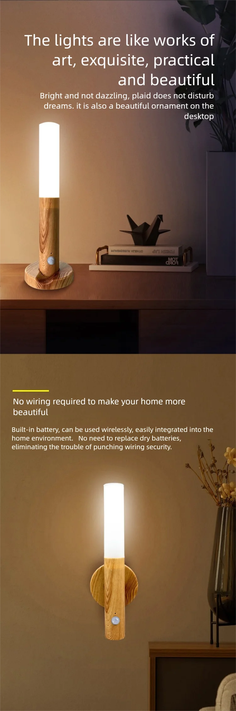 LED Night Light USB Charging Intelligent Human Induction For Bedside Cabinet Home Wardrobe Lighting Motion Sensor Light Led Lamp